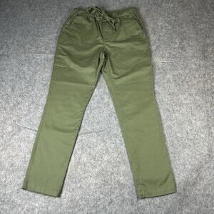 Wildfang The Essential Drawstring Pant Womens XS Green Stretch Tapered Leg